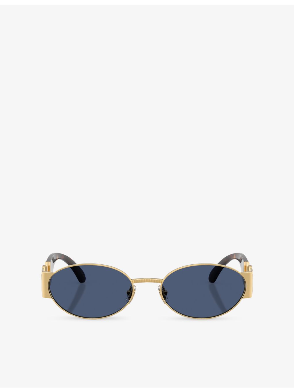 Versace VE2299 oval-frame metal sunglasses with gold-toned hardware, UK version