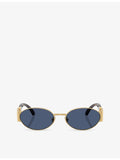 Versace VE2299 oval-frame metal sunglasses with gold-toned hardware, UK version