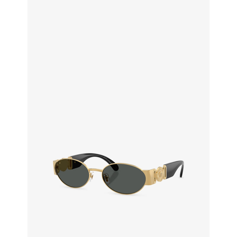 Versace oval-frame metal sunglasses, UK version