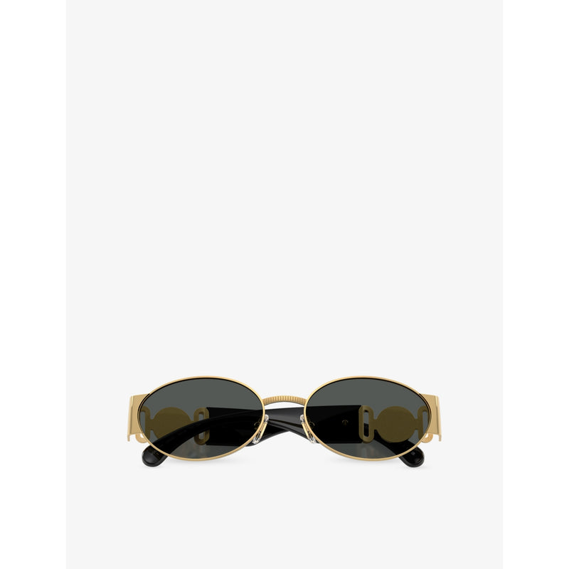 Versace oval-frame metal sunglasses, UK version