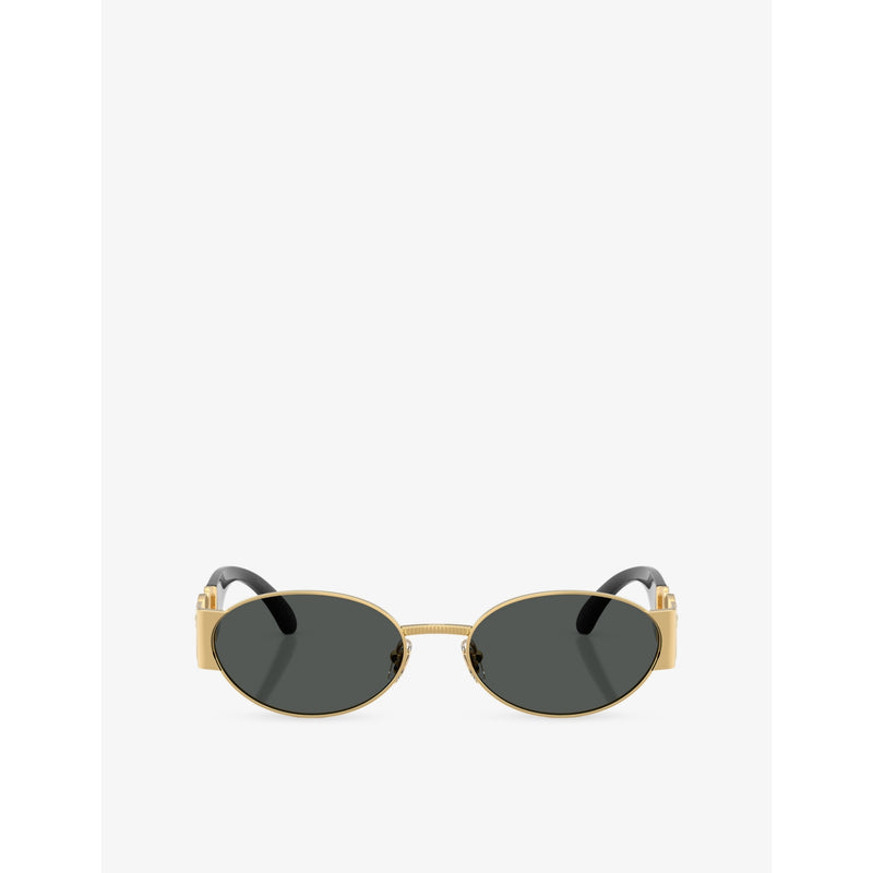 Versace oval-frame metal sunglasses, UK version
