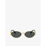 Versace oval-frame metal sunglasses, UK version