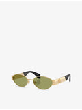 Versace oval-frame metal sunglasses VE2301, imported from the UK