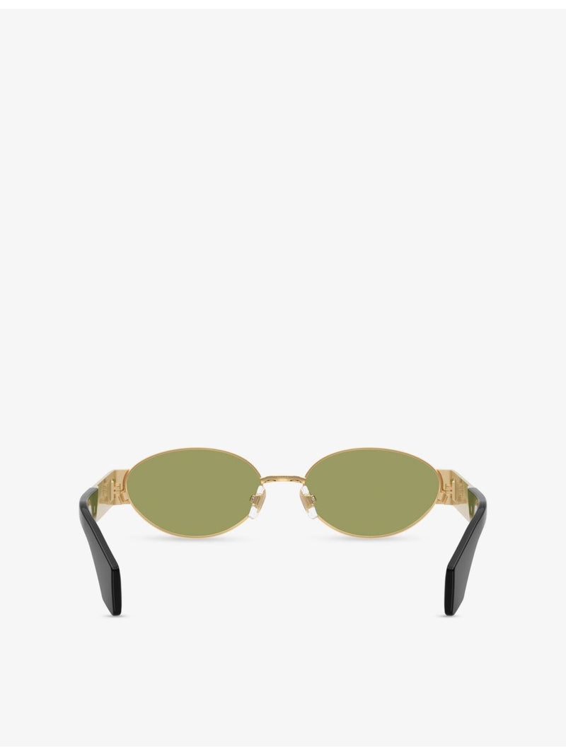 Versace oval-frame metal sunglasses VE2301, imported from the UK