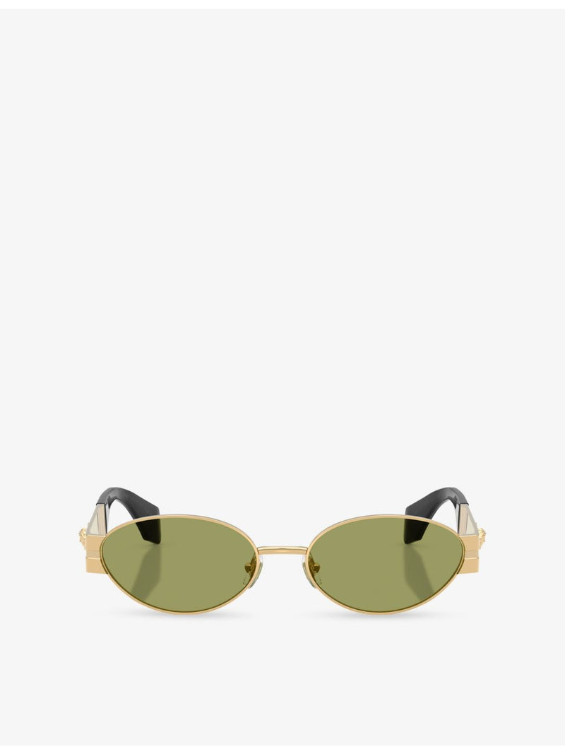 Versace oval-frame metal sunglasses VE2301, imported from the UK