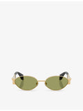 Versace oval-frame metal sunglasses VE2301, imported from the UK
