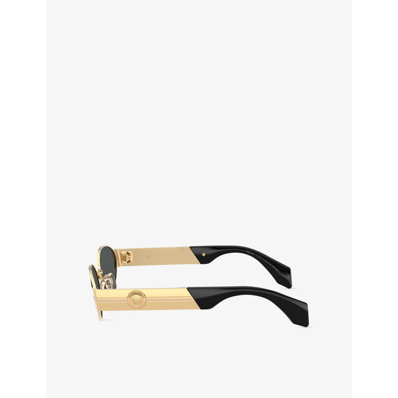 Versace oval-frame metal sunglasses 5.5cm lens, imported from the UK