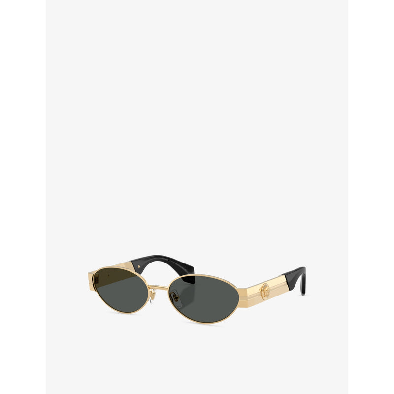 Versace oval-frame metal sunglasses 5.5cm lens, imported from the UK