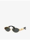 Versace oval-frame metal sunglasses 5.5cm lens, imported from the UK