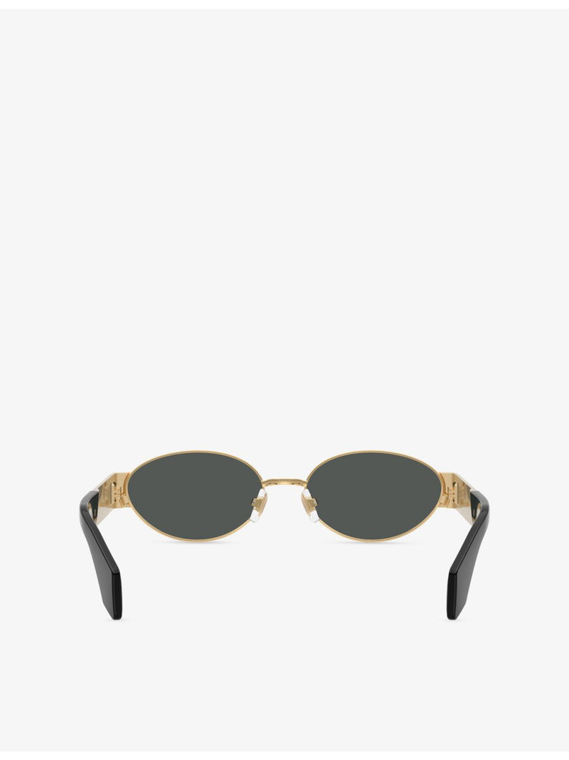 Versace oval-frame metal sunglasses 5.5cm lens, imported from the UK