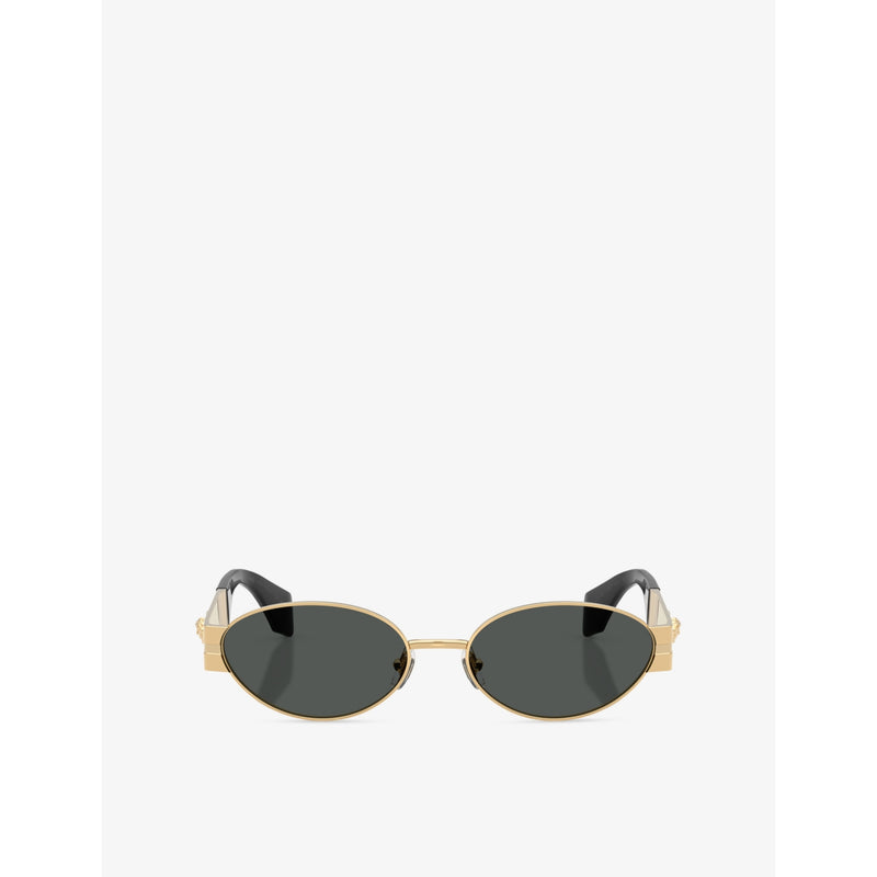Versace oval-frame metal sunglasses 5.5cm lens, imported from the UK