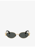 Versace oval-frame metal sunglasses 5.5cm lens, imported from the UK