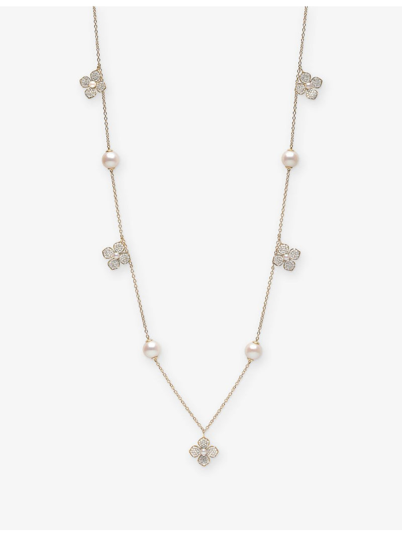 Yoko London Petal 18ct gold pearl diamond necklace - British product