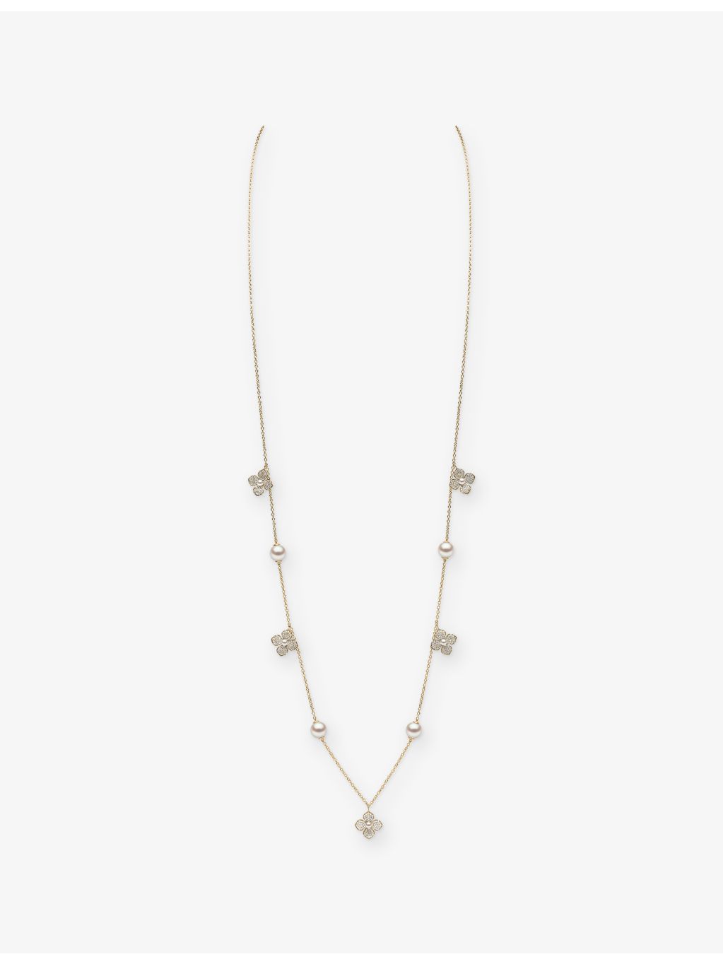 Yoko London Petal 18ct gold pearl diamond necklace - British product