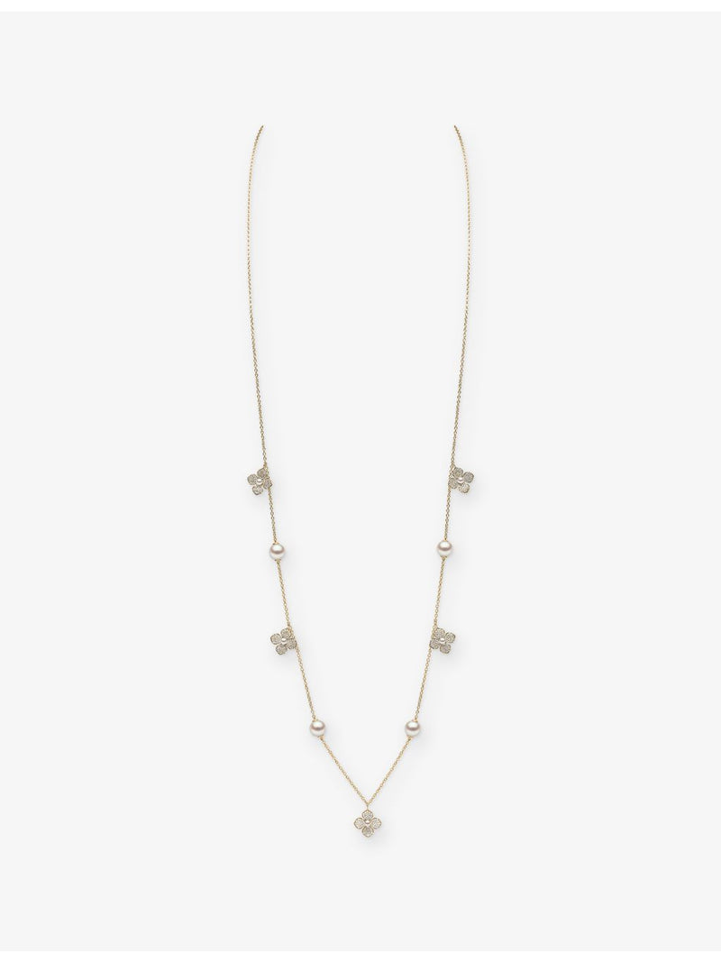 Yoko London Petal 18ct gold pearl diamond necklace - British product