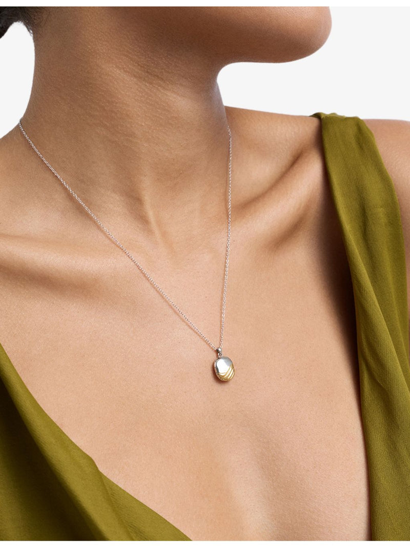 Astley Clarke 18ct gold plated sterling silver locket necklace (British brand)