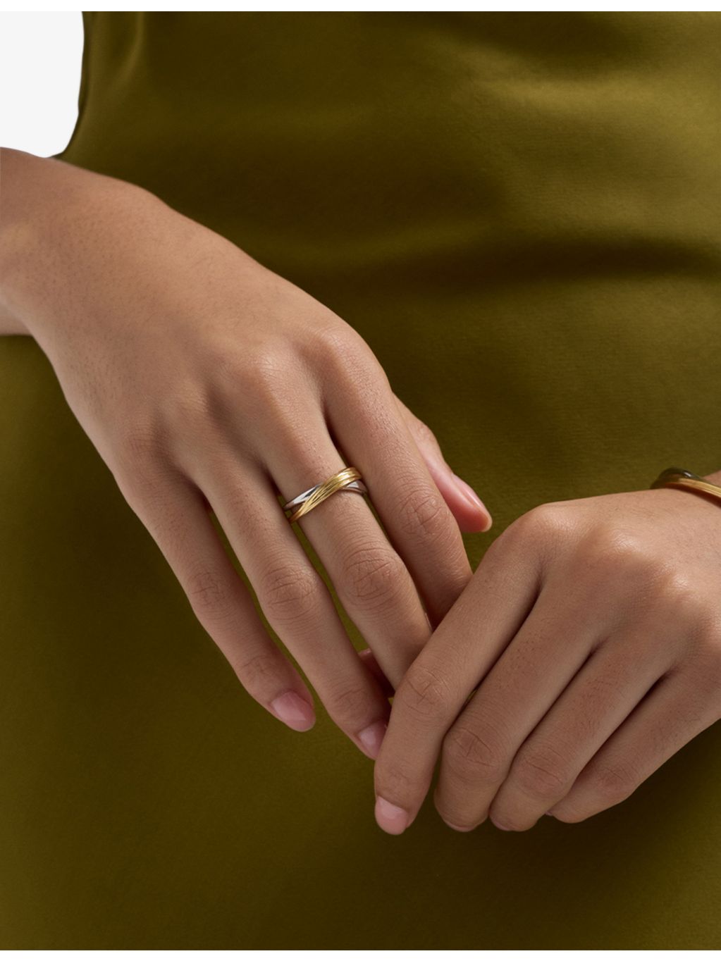 Astley Clarke Aurora Weave ring 18ct yellow-gold plated sterling-silver (British brand)