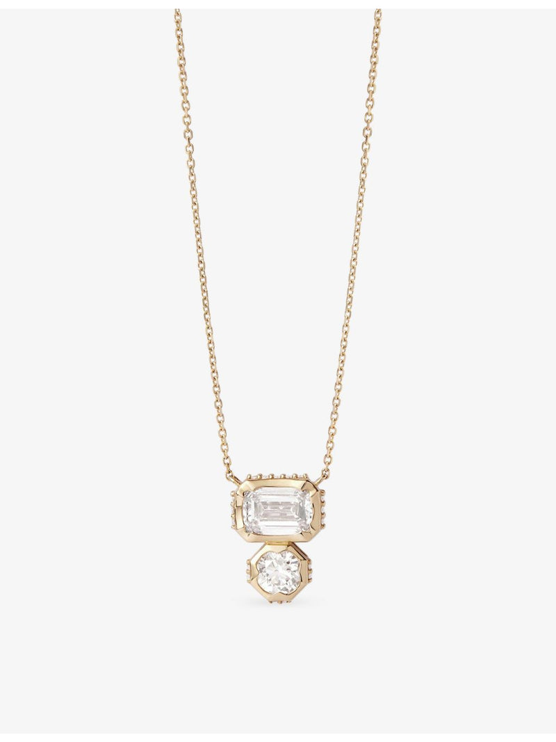 Astley Clarke 14ct gold Toi et Moi diamond pendant necklace (British brand)