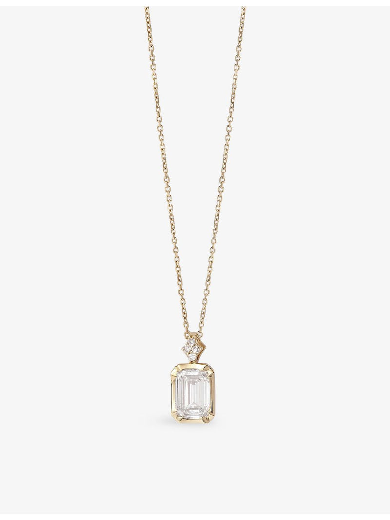 Astley Clarke 1.03ct emerald cut diamond pendant 14ct gold - British product