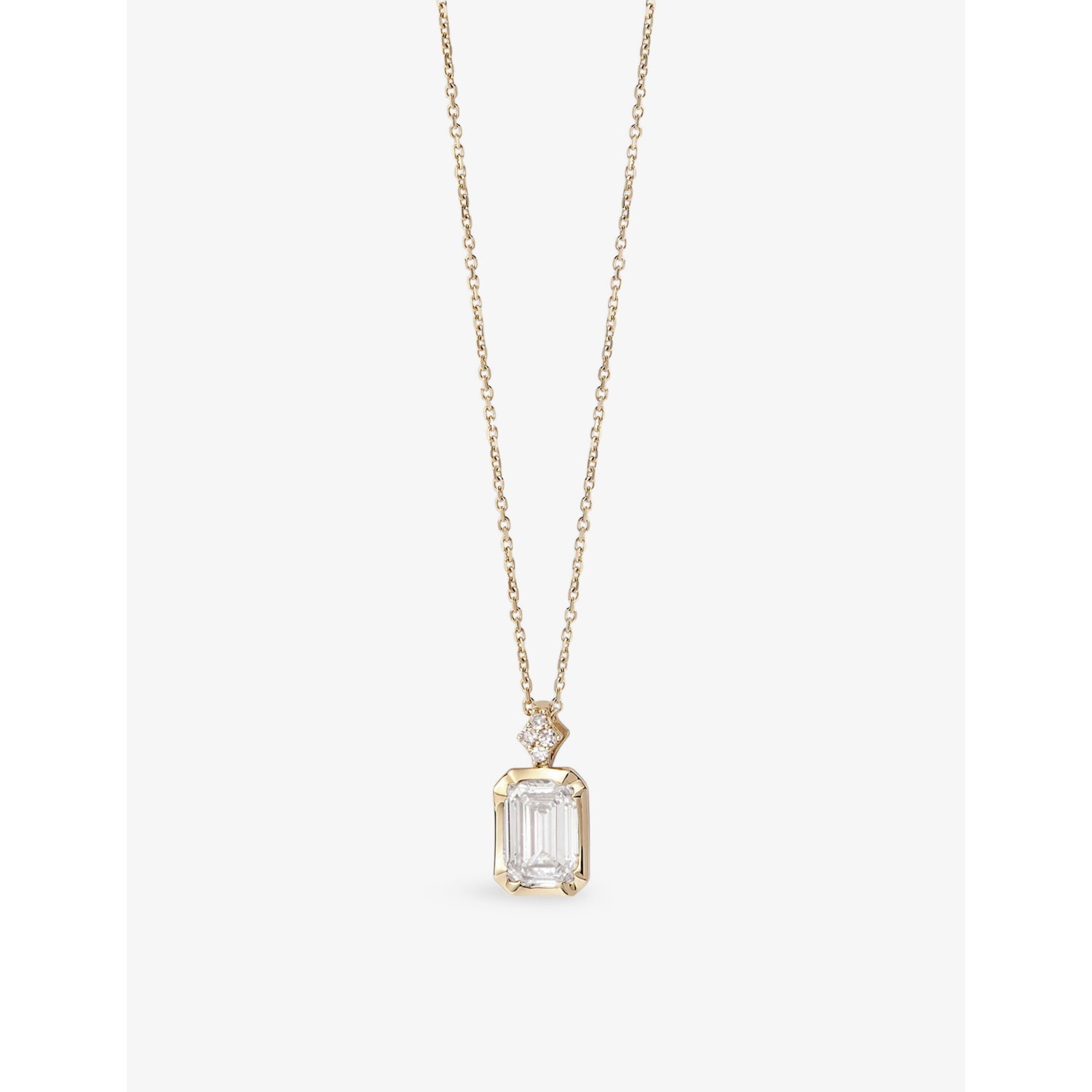 Astley Clarke 1.03ct emerald cut diamond pendant 14ct gold - British product