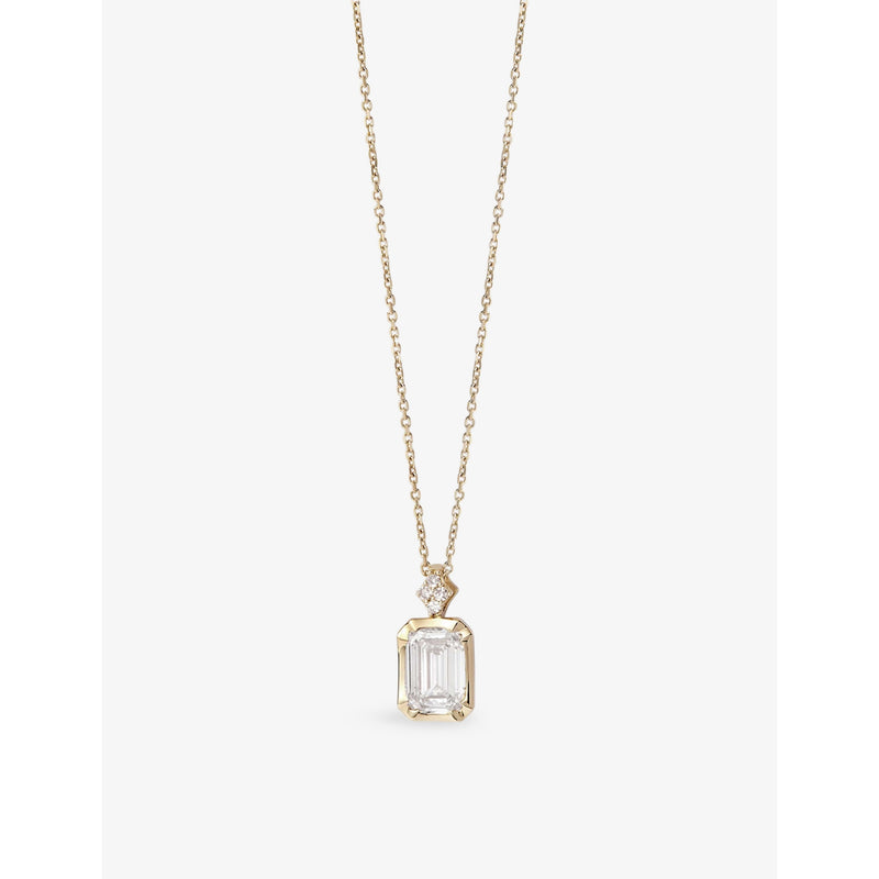 Astley Clarke 1.03ct emerald cut diamond pendant 14ct gold - British product