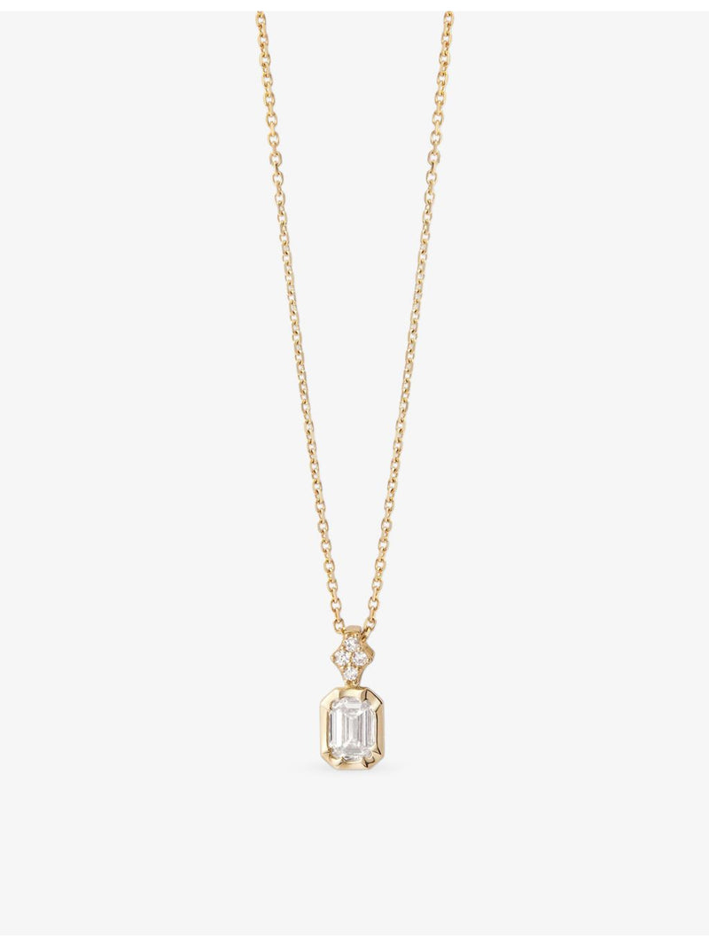Astley Clarke 0.32ct emerald cut diamond pendant necklace - British product