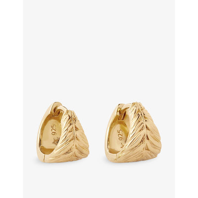 selfridges Astley Clarke Terra Tapered Scoop 18ct Yellow-Gold Plated Sterling-Silver Huggie Earrings- Buy online at McGrocer