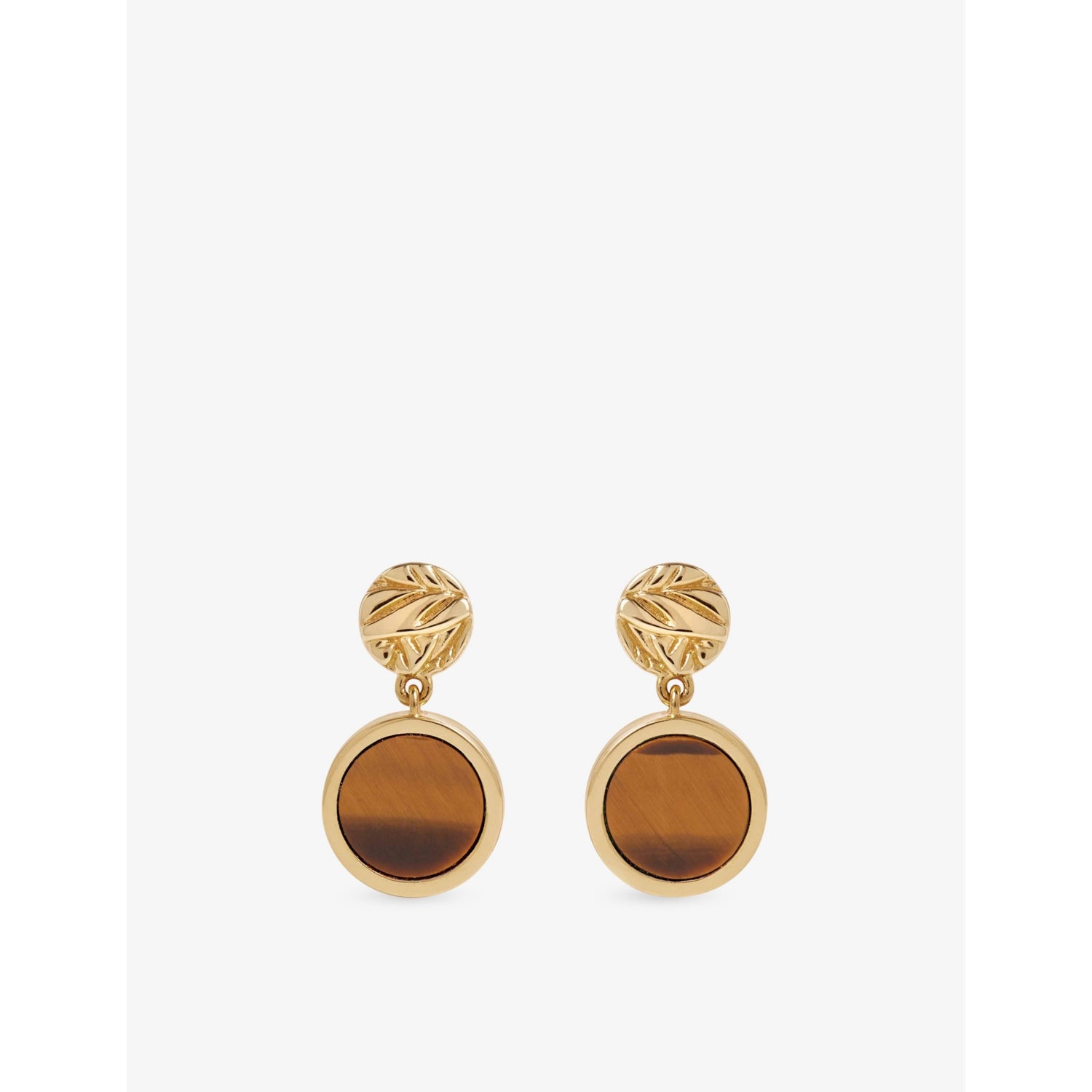 Astley Clarke 18ct gold plated tiger's eye drop earrings - British product