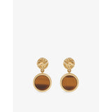 Astley Clarke 18ct gold plated tiger's eye drop earrings - British product