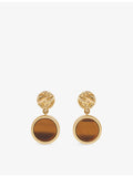 Astley Clarke 18ct gold plated tiger's eye drop earrings - British product