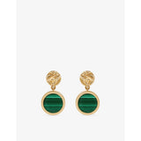 Astley Clarke malachite drop earrings 18ct gold-plated sterling silver, UK version