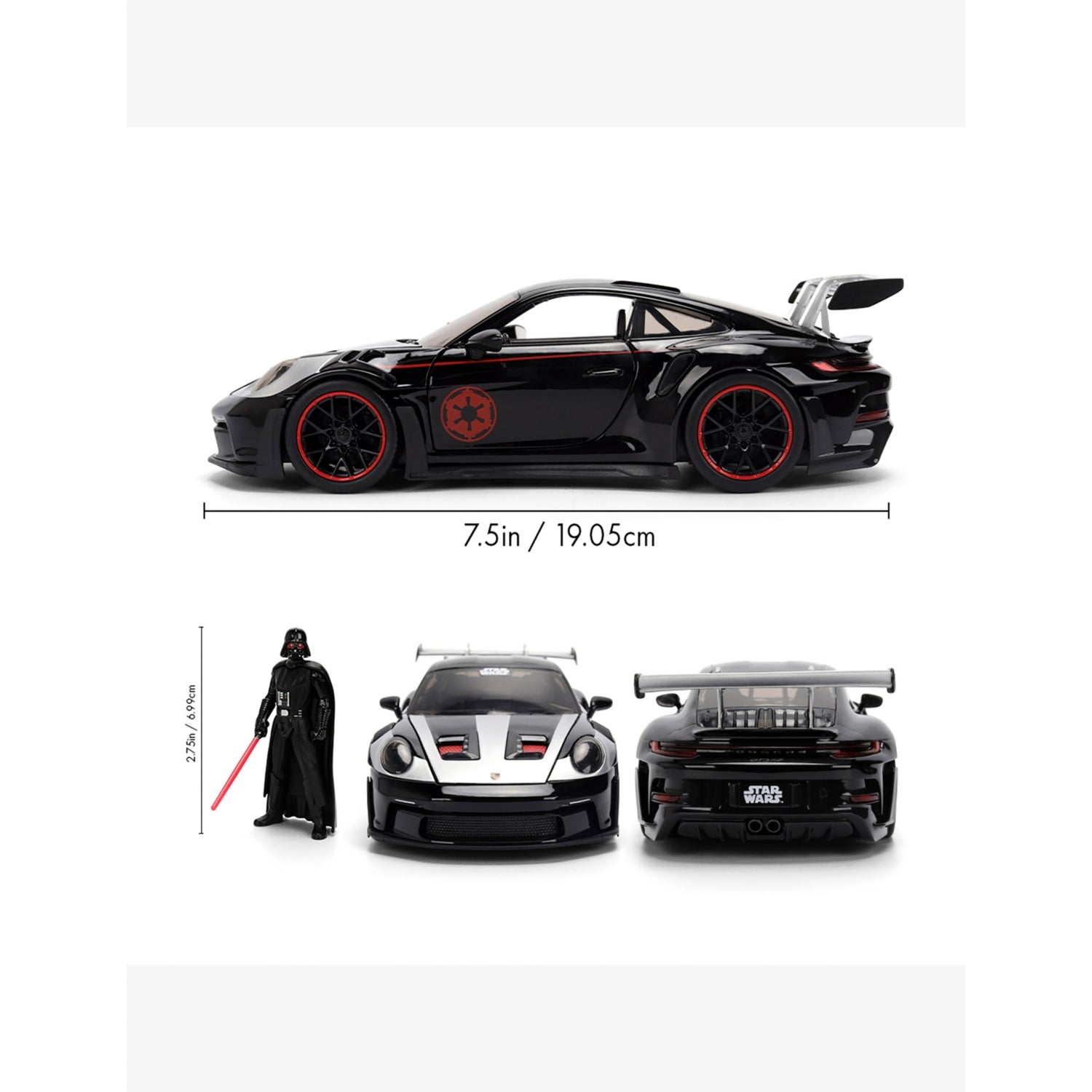 Star Wars Darth Vader Porsche figure and vehicle 7cm (British brand)