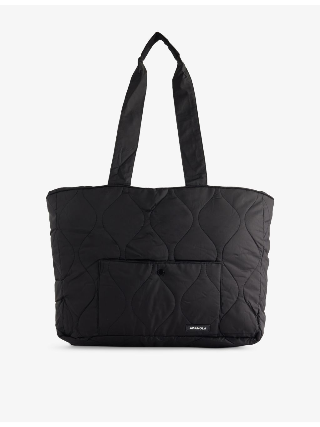 Adanola quilted tote bag with logo patch, imported from the UK