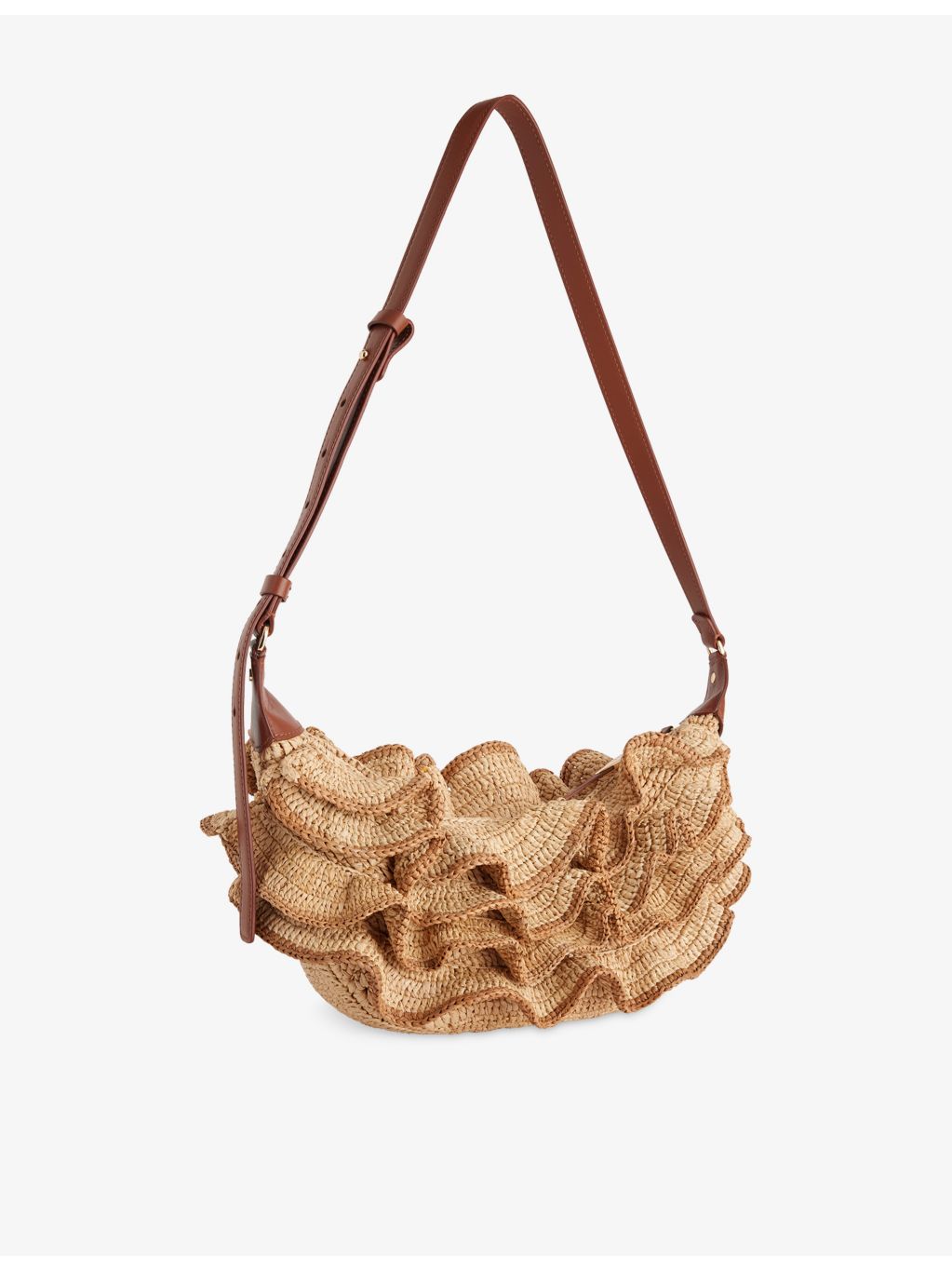 Zimmermann Goldentime raffia shoulder bag, imported from the UK