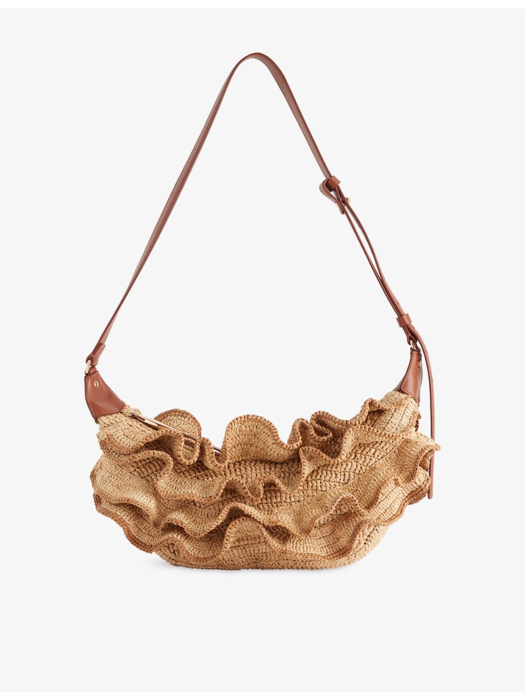 Zimmermann Goldentime raffia shoulder bag, imported from the UK