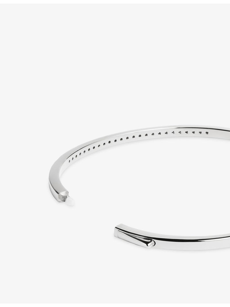Monica Vinader sterling silver bangle with lab-grown diamond (British brand)