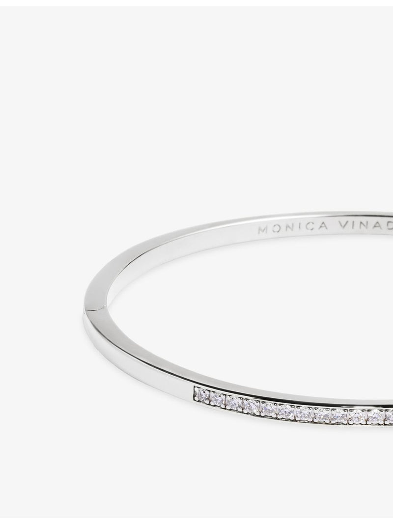 Monica Vinader sterling silver bangle with lab-grown diamond (British brand)
