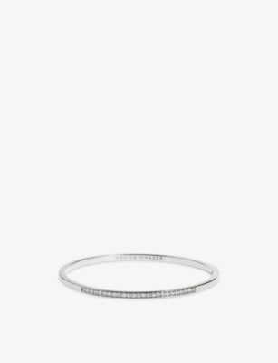 Monica Vinader Essential Sterling Silver and Lab-Grown Diamond Bangle