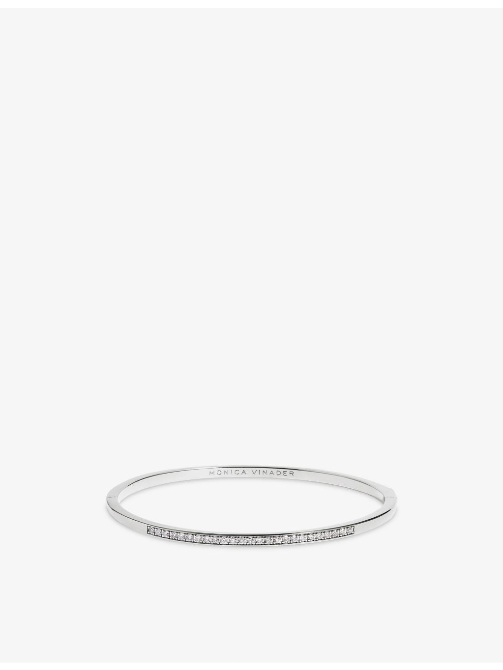 Monica Vinader sterling silver bangle with lab-grown diamond (British brand)