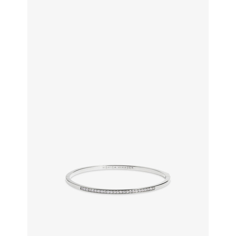 Essential Sterling Silver and Lab-Grown Diamond Bangle - S