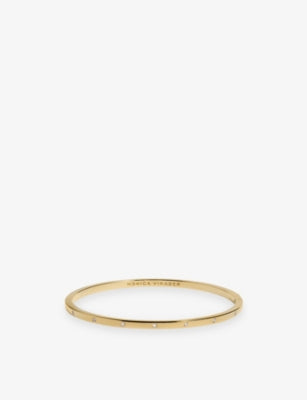 Monica Vinader Essential Station 18ct Gold Vermeil Sterling Silver Lab-Grown Diamond Bangle