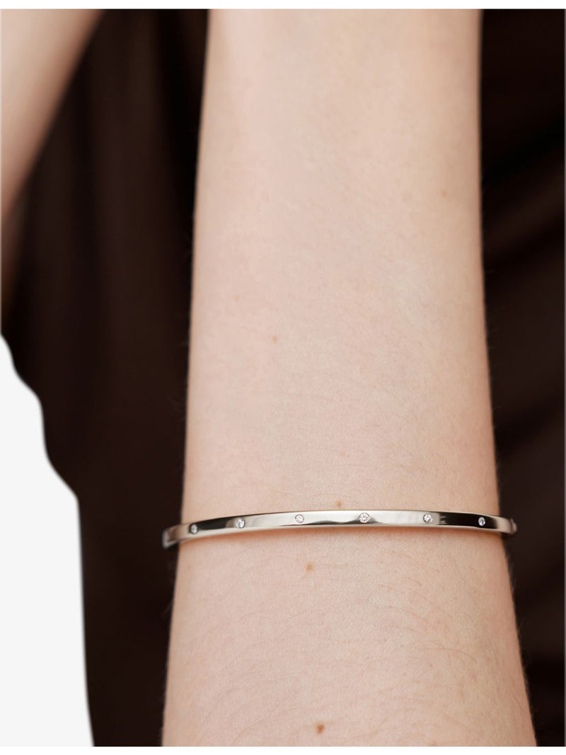 Monica Vinader sterling silver lab-grown diamond bangle (British brand)