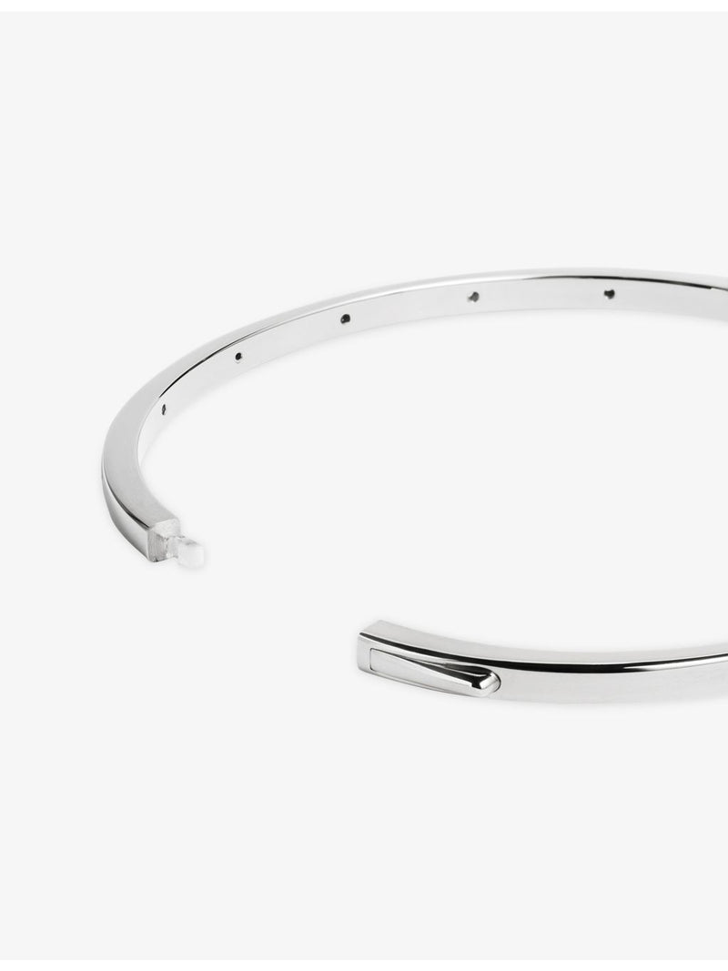 Monica Vinader sterling silver lab-grown diamond bangle (British brand)