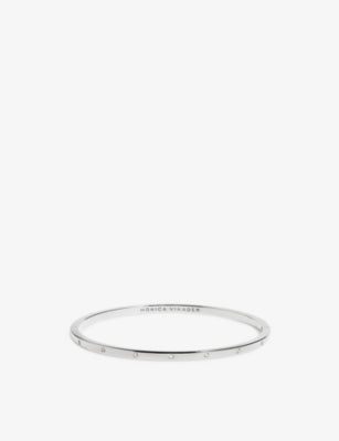 Monica Vinader Essential Station Sterling Silver and Lab-Grown Diamond Bangle