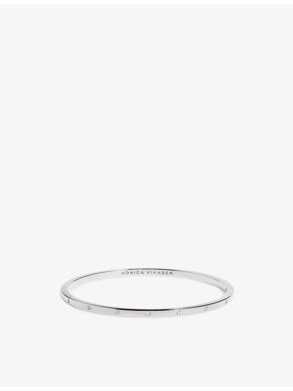 Monica Vinader sterling silver lab-grown diamond bangle (British brand)