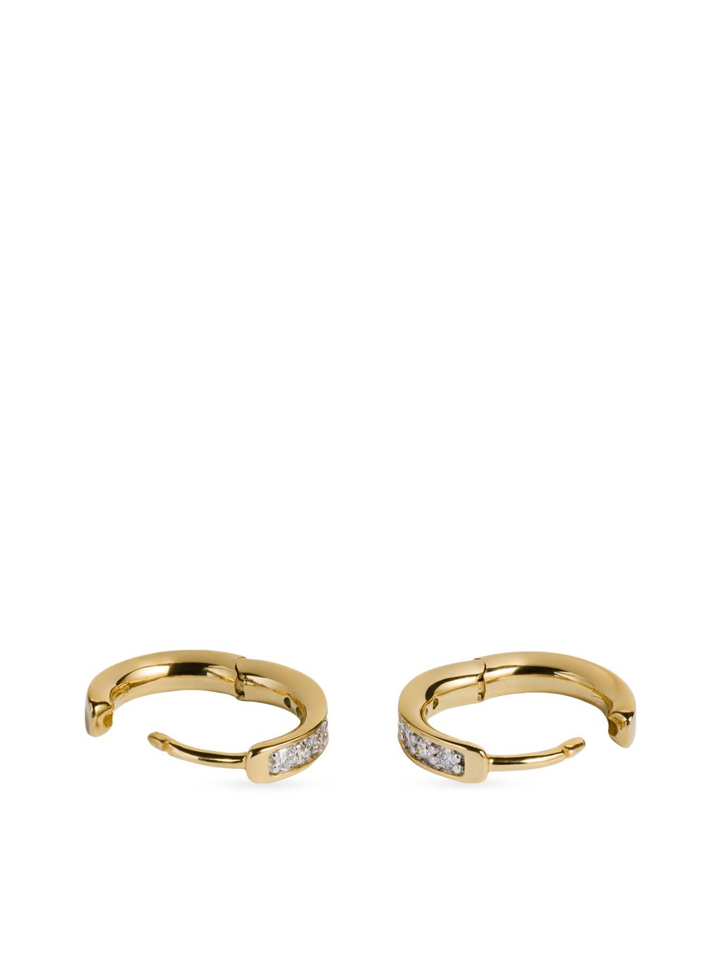 Monica Vinader vermeil huggie earrings with lab-grown diamonds, imported from the UK