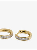 Monica Vinader vermeil huggie earrings with lab-grown diamonds, imported from the UK