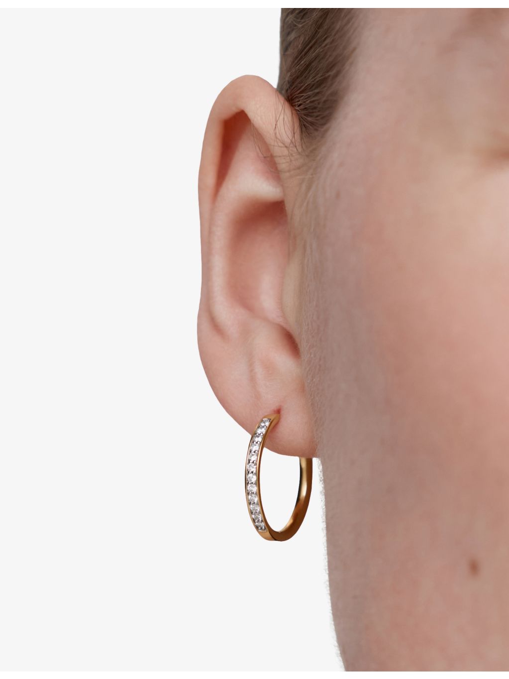 Monica Vinader small diamond hoop earrings 18ct gold vermeil - British product