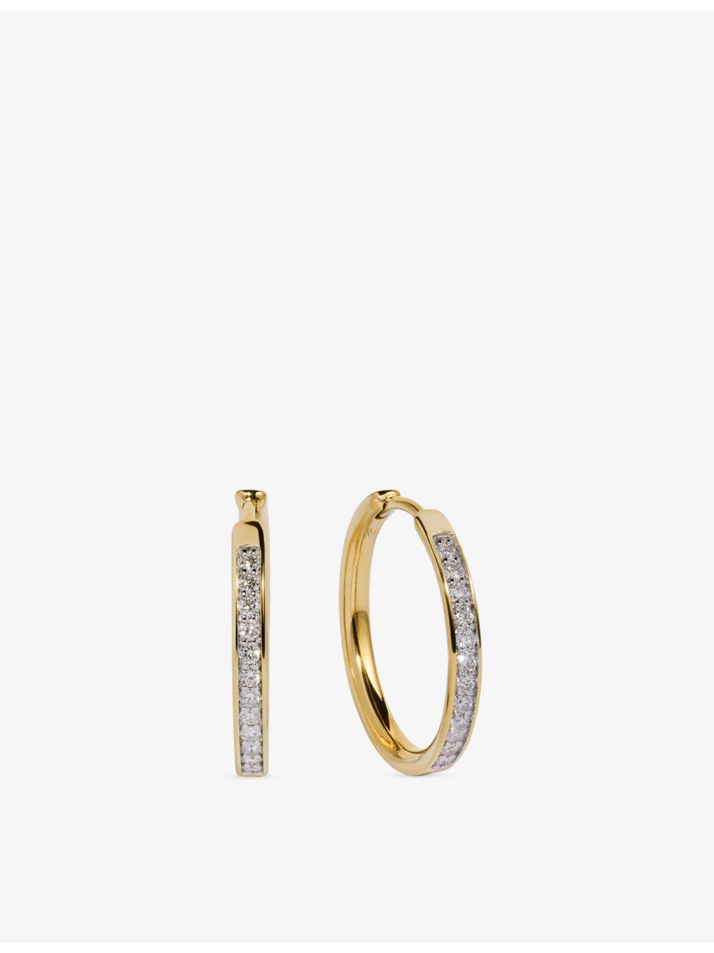 Monica Vinader small diamond hoop earrings 18ct gold vermeil - British product