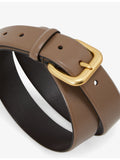 Reiss leather belt with square gold buckle 3.5cm (British brand)